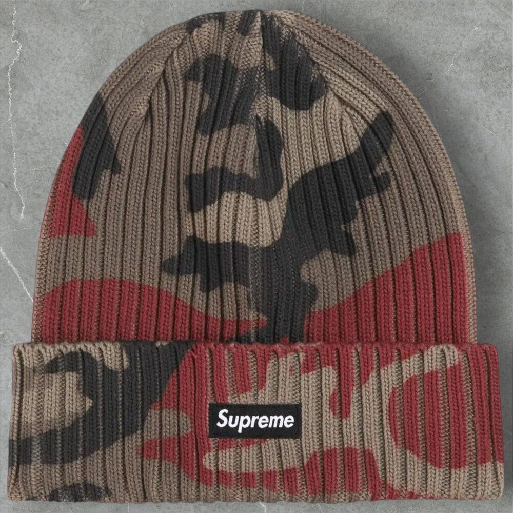 Supreme SS26 Spring Summer 2026 Red Camo Overdyed Beanie Unisex One Size